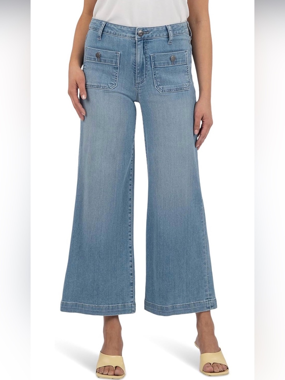 NWT KUT from the Kloth Meg High-Rise Fab Ab Wide Leg Double Front Pockets Jeans